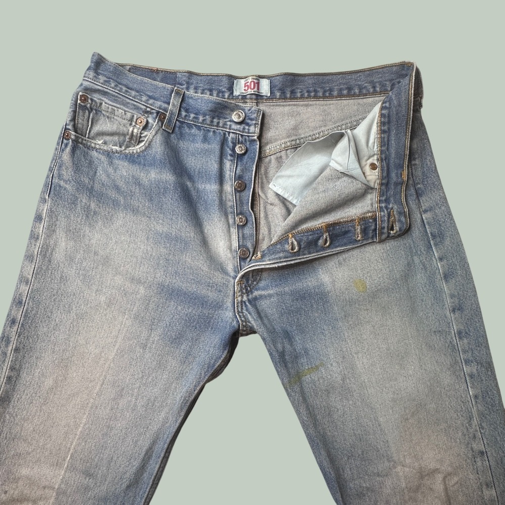 Vintage Levi's 501 Jeans Mens 36x38 (33x33) Straight Leg Button Fly Blue USA